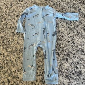 Kyte BABY Blue Shark Print One Piece